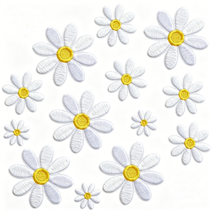 Patchs brodés floraux thermocollants faits main personnalisés avec motif <span class=keywords><strong>marguerite</strong></span> pour vêtements et projets textiles - Product Image 1