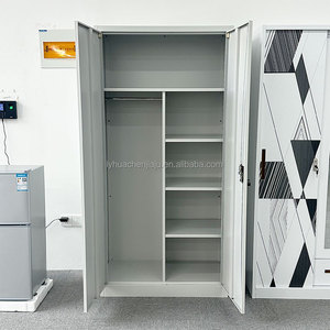 Armoire <span class=keywords><strong>de</strong></span> Rangement Moderne pour Maison à 2 Portes, Penderie en Métal Acier avec <span class=keywords><strong>Miroir</strong></span> pour Chambre à Coucher, Conception Personnalisée - Product Image 3