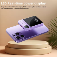 Penjualan laris mini magnetik 5000mAh 15W pengisi daya nirkabel 10000mAh bank daya Cepat