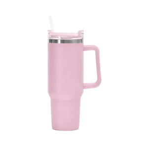 Gobelet isotherme 40oz avec paille et poignée, en acier inoxydable 304, pour café, tasse de voiture, garde les boissons froides, avec couvercles, tasse thermos - Product Image 1