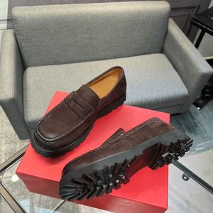 Zapatos de Hombre de Alta Calidad, Suela Gruesa Dentada, Antideslizante de Goma, Amortiguación de Alta Elasticidad, <span class=keywords><strong>Hebilla</strong></span> Clásica Tipo Penny, Ferragamos - Product Image 4