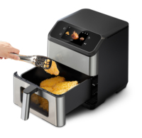 Freidora de Aire Digital Inteligente de 6.5L con Pantalla Táctil TFT de 4.3 Pulgadas, Recetas Integradas, Horno Eléctrico Digital a Color para Uso Doméstico