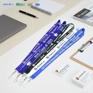 Polyester <b>ID</b> Card <b>Holder</b> <b>Lanyard</b> Hook Thermal Transfer/Silk Screen Printing Adjustable Length Durable Customizable Washable - Product Image 1