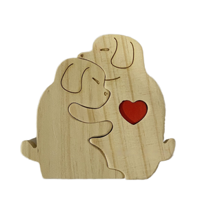 Les nouveaux membres de la famille de chiots transfrontaliers peuvent personnaliser les noms, le bricolage en bois peut personnaliser les ornements de puzzle de dessin animé - Product Image 5