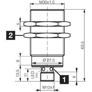 Sensor de proximidad inductivo DCC30VL20POK-IBSL con distancia de operación extremadamente alta - Product Image 2