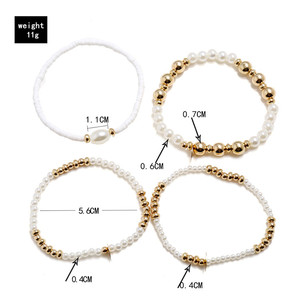 Korean Imitation Pearl size plastic beaded Bracelet jewelry for girls kids - Product Image 2