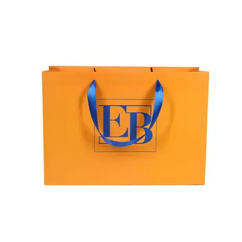 Sacos de compras de papel adesivo com logotipo personalizado e alça