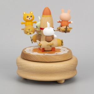 Carillon in Legno a Forma di Giostra con Animali, Giocattolo Musicale a Carica Manuale, Scatola Regalo con <span class=keywords><strong>Musica</strong></span>, Design Adorabile <span class=keywords><strong>per</strong></span> Bambini e Decorazione Casa - Product Image 4