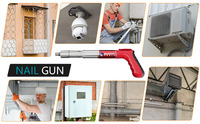 Kit de pistolet à clous industriel portable en acier inoxydable pour béton, poignée en plastique, manuel, haute efficacité, ODM, usage domestique