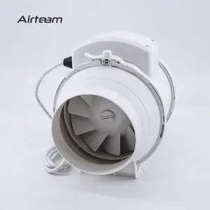Plastic air high pressure low noise hydroponic ventilation inline booster mixed flow fan