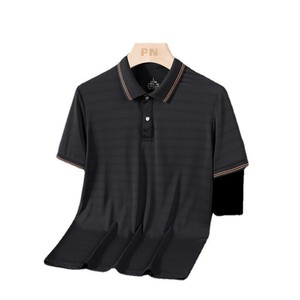 Polo de Alta Calidad y Elasticidad <span class=keywords><strong>para</strong></span> <span class=keywords><strong>Caballero</strong></span>, Camiseta de Manga Corta con Tacto Fresco de Seda de Hielo - Product Image 5