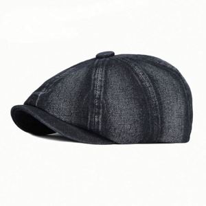 Fashion Adjustable Denim <b>Flat</b> Casquette <b>Mens</b> Summer Golf Driving Duckbill <b>Cap</b> Ivy Gatsby Hat Wholesale Newsboy <b>Cap</b> - Product Image 5