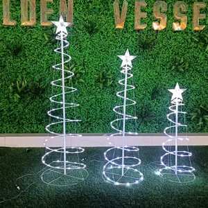 Pohon spiral Natal dan Tahun Baru suasana pernikahan lantai ke langit-langit pemodelan pohon Natal lampu dekoratif LED