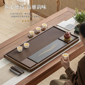 Nouveau Plateau à Thé Domestique 2023 avec Drainage, Table de Cérémonie du Thé en Pierre Noire, Plateau de Service pour Thé - Product Image 2
