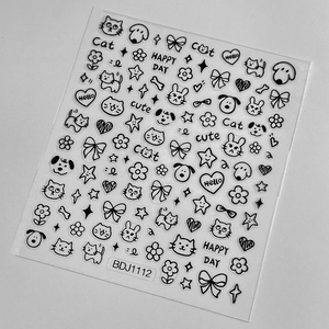 BDJ dibujos animados Graffiti pegatinas de uñas lindo, lindo, dulce viento trasero adhesivo pegatinas decorativas BDJ1112 - Product Image 2