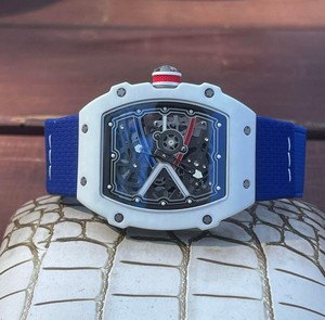 Trendy High End Best Selling <b>Watch</b> White Carbon Fiber <b>Watch</b> Canvas Strap Automatic Winding Unisex Mechanical Sports <b>Watch</b> - Product Image 5