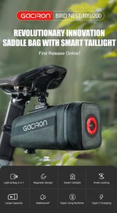 Bolsa de sillín de bicicleta impermeable verde oscuro Gaciron con función de freno inteligente de montaje magnético Luz trasera de bicicleta Gaciron - Product Image 3