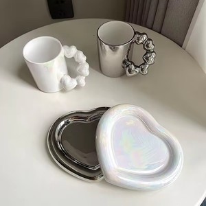 Taza de cerámica de pareja con personalidad creativa nórdica, taza de <span class=keywords><strong>amor</strong></span> de alto valor de Color, platillo, taza de café única, regalo <span class=keywords><strong>para</strong></span> leche o café - Product Image 2