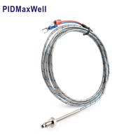 M6 Schraubbarer K/J Typ Thermoelement-Sensor mit 2m Geflechtdraht, Edelstahlsonde für Industrietemperaturmessung
