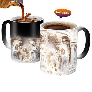 Chameleon Ceramic Coffee <b>Mug</b> 11Oz Heart Handle for Heat Transfer Photo and Logo Customization - Product Image 3