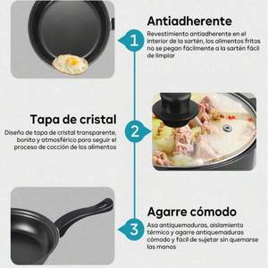 13 Piece Nonstick Kitchenware Set Induction Pots and Spoons Kit Black Frying Pan & Milk Pot for Family Dinner & Camping - Product Image 4