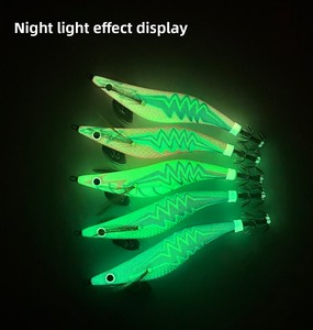 Señuelo de pesca luminoso Night <span class=keywords><strong>Glow</strong></span> Luya Wood Shrimp 3.5 para calamar <span class=keywords><strong>EGI</strong></span> JIG con anzuelo - Product Image 3