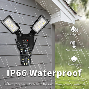Caméra solaire <span class=keywords><strong>avec</strong></span> capteur, lampadaire LED, trois modes d'éclairage, trois objectifs, 4G, 4MP, caméra extérieure, batterie intégrée, V380 Pro - Product Image 5
