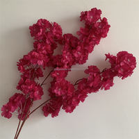 B-816 Haute Qualité Rose Vif Branches de Fleurs de Cerisier Sakura pour Décoration de Plafond de Mariage, Vente en Gros