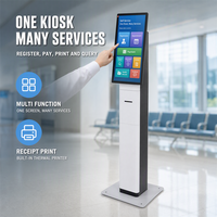 Kiosque en libre-service multifonctionnel avec paiement intégré, imprimante thermique de reçus, écran tactile et SDK pour hôpital, restaurant, centre commercial