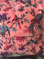 Housse de coussin en velours, imprimé floral oiseaux, rose pâle, taille personnalisable, les housses de coussin en velours les plus populaires et les plus attrayantes