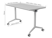 Bureau d'école mobile avec roulettes et roulettes verrouillables, table de formation moderne, poste de travail pliable pour salle de classe et salle de conférence