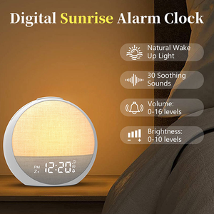Réveil Lumineux Multicolore avec Sons Radio Coucher et <span class=keywords><strong>Lever</strong></span> de Soleil, Bruit Blanc, Lumières de Réveil pour Utilisation Extérieure, Horloge avec Affichage de l'<span class=keywords><strong>Heure</strong></span> - Product Image 3