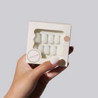 Gel de construction Sheer Milk pour ongles, forme sculptée, réutilisable, tenue 30 jours, boîte transparente visible, faux ongles à presser