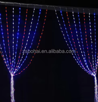 Rideau lumineux LED en PVC transparent 220V IP44 avec télécommande, étanche, éclairage décoratif blanc