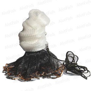 Alotfish màu đen đôi Selvage đúc Net <span class=keywords><strong>3</strong></span>/<span class=keywords><strong>4</strong></span> "kẽm sắt dây kéo lưới đánh cá - Product Image 1