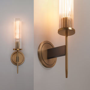 Nuevo diseño Jonathan Browning Lighting Latón Aplique de pared Luz moderna <span class=keywords><strong>Alouette</strong></span> Lámpara de vidrio para comedor - Product Image 4