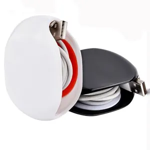 Customized Logo ABS Plastic Earphone Wire Retractable Cable Winder Organizer for Gifts