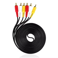 1.5M/3m/5M/10M altın kablo 3 RCA erkek 3 RCA erkek kompozit ses Video AV kablo kordonu TV DVD bağlamak uydu TV alıcısı