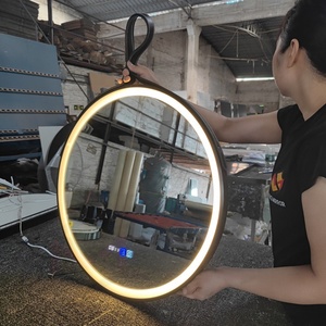 HD có thể điều chỉnh vành đai da trang trí treo Led gương phù hợp cho phòng khách mặc quần áo treo tường Vanity gương - Product Image 3