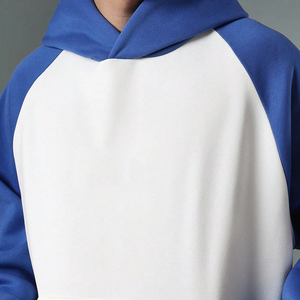 Surdimensionné Hommes Blanc Bleu Corps Contraste Pull Hiver Mode Chaud Sweat Logo Personnalisé Tenues Boxy Coton Personnalisé Hoodies - Product Image 3