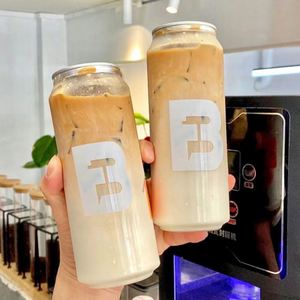 OEM PET Transparent Plastic <b>Spice</b> <b>Jars</b> Cans With Logo Custom Aluminum Lid Fruit Juice Soda Coffee Drinking Bottle Plastic Cups - Product Image 5