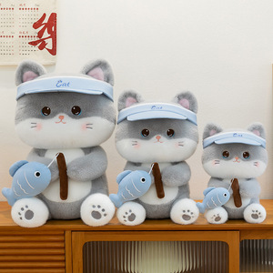 Peluche Personalizzati con Logo: Gatto, Pesce, Granchio, Gatto con Cappello Grigio-Marrone, Animali di Peluche, Cuscini Super Morbidi, Regalo <span class=keywords><strong>per</strong></span> Bambini - Product Image 3