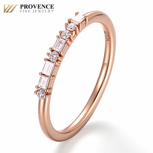 Bague en or rose massif 10K avec diamant <span class=keywords><strong>de</strong></span> laboratoire DEF VVS, fine, empilable, pour usage quotidien ou comme alliance pour femme - Prix <span class=keywords><strong>de</strong></span> gros - Product Image 1