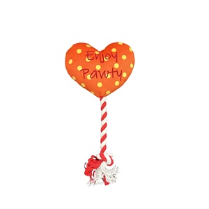Jouet en peluche en forme de <span class=keywords><strong>ballon</strong></span> d'anniversaire <span class=keywords><strong>pour</strong></span> <span class=keywords><strong>chien</strong></span> <span class=keywords><strong>avec</strong></span> <span class=keywords><strong>corde</strong></span> en coton et remplissage recyclé - Product Image 2