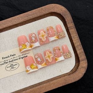 <span class=keywords><strong>Faux</strong></span> <span class=keywords><strong>ongles</strong></span> artificiels de luxe faits à la main, style chic et élégant, design français en forme de bec de canard, pour les doigts, vente en gros, haute qualité - Product Image 4