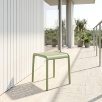 Table d'appoint carrée empilable en plastique PP avec plateau à lattes, colorée, pour extérieur, intérieur, camping, pique-nique, patio, jardin, bistrot - Vente en gros