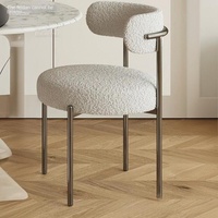 Chaise de salle à manger moderne en acier inoxydable de style nordique, dossier moyen ancien, célébrité Internet, design créatif pour restaurant à domicile