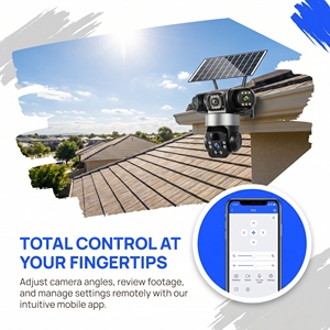Caméra PTZ 360° à trois objectifs 4G 6MP personnalisée avec suivi IA et vision nocturne couleur intégrale, fabriquée en usine - Product Image 2