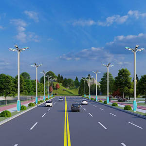 Lampadaire extérieur en acier galvanisé carré <span class=keywords><strong>Magnolia</strong></span> chinois, poteau de 6/7/8 mètres de haut, paysage municipal, route, parc, moderne - Product Image 2