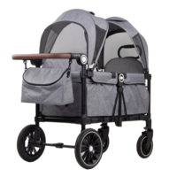 Poussette pliable double légère JT Other Frame pour nouveau-nés et tout-petits, chariot de voyage en tissu, pousser-tirer, pour 4 enfants, charge 20 kg